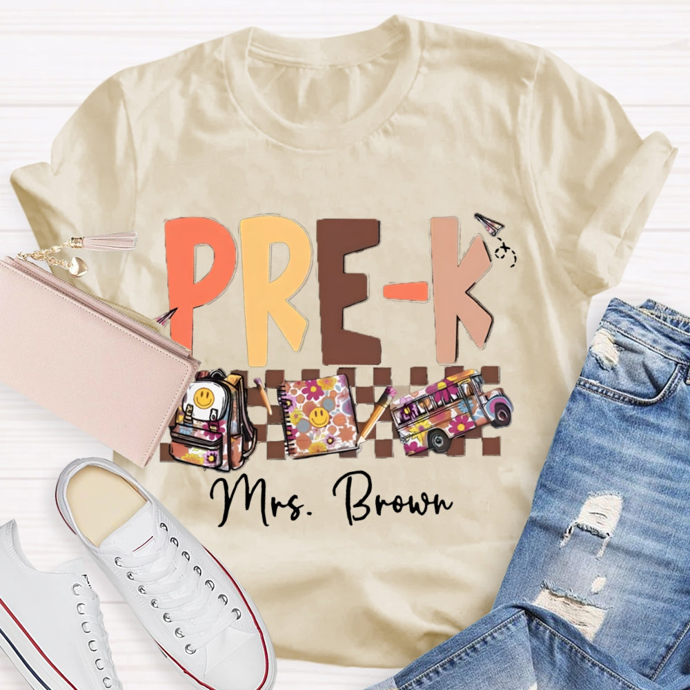 Personalized Name Pre-k Teachers Bag T-Shirt
