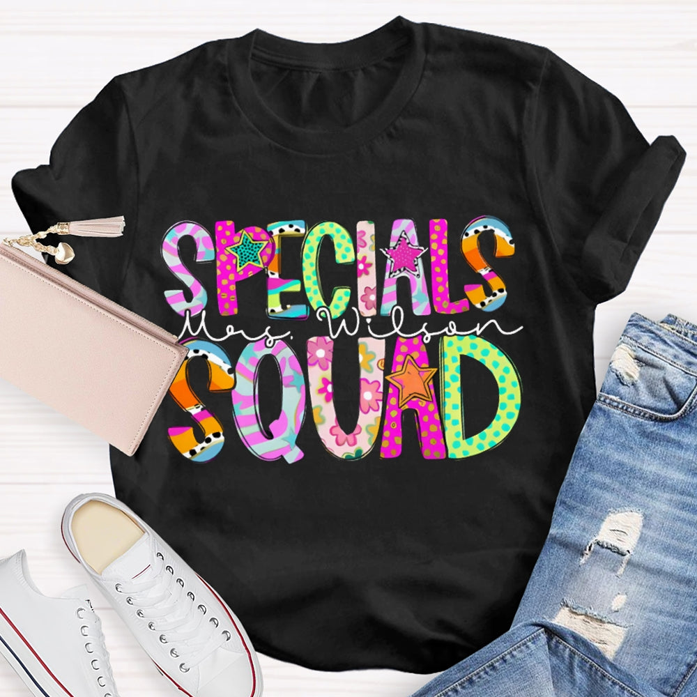 Personalized Name Specials Squad Teacher T-shirt