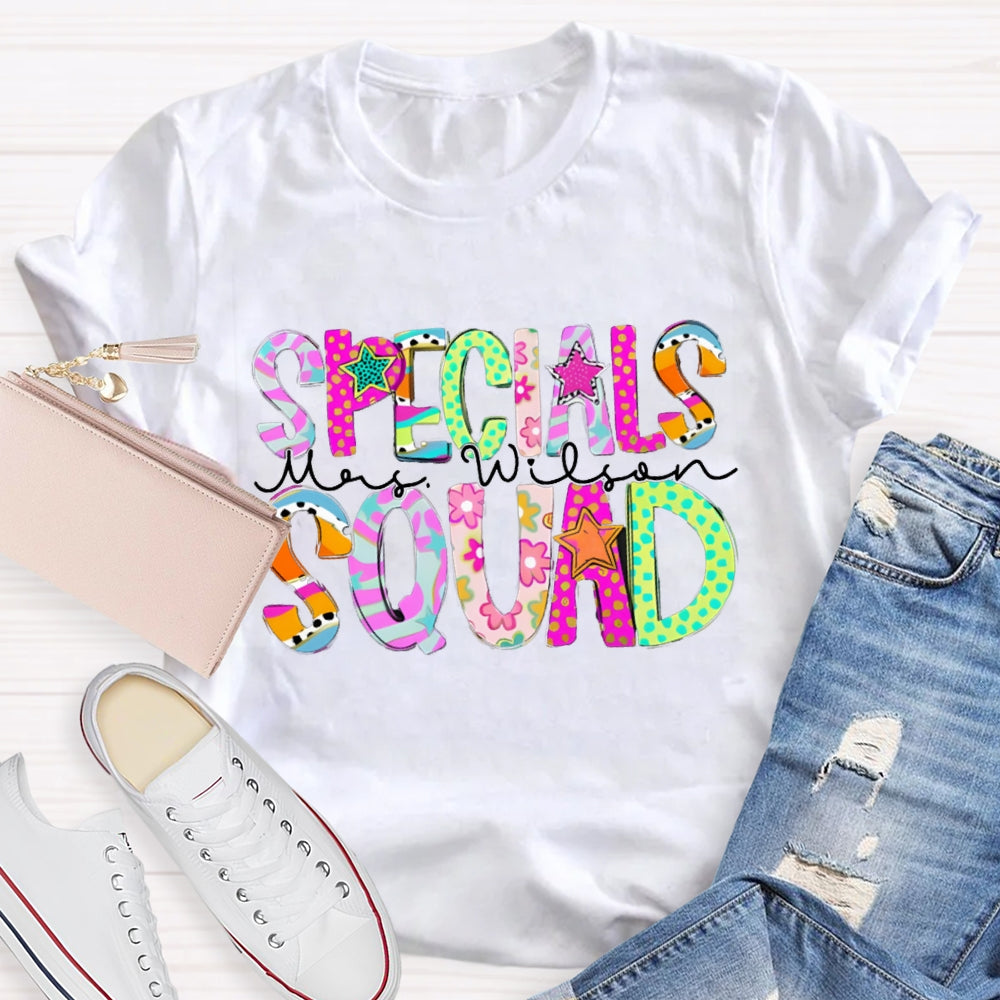 Personalized Name Specials Squad Teacher T-shirt