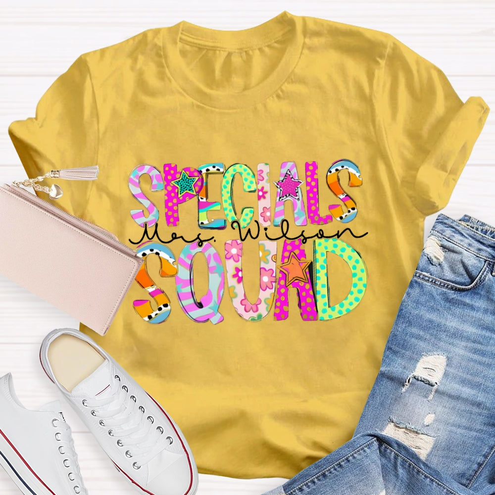 Personalized Name Specials Squad Teacher T-shirt