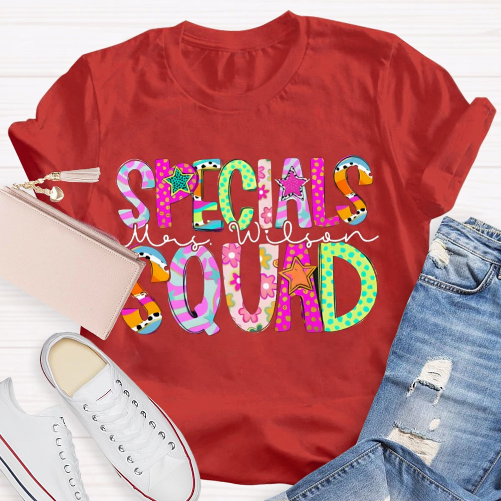 Personalized Name Specials Squad Teacher T-shirt