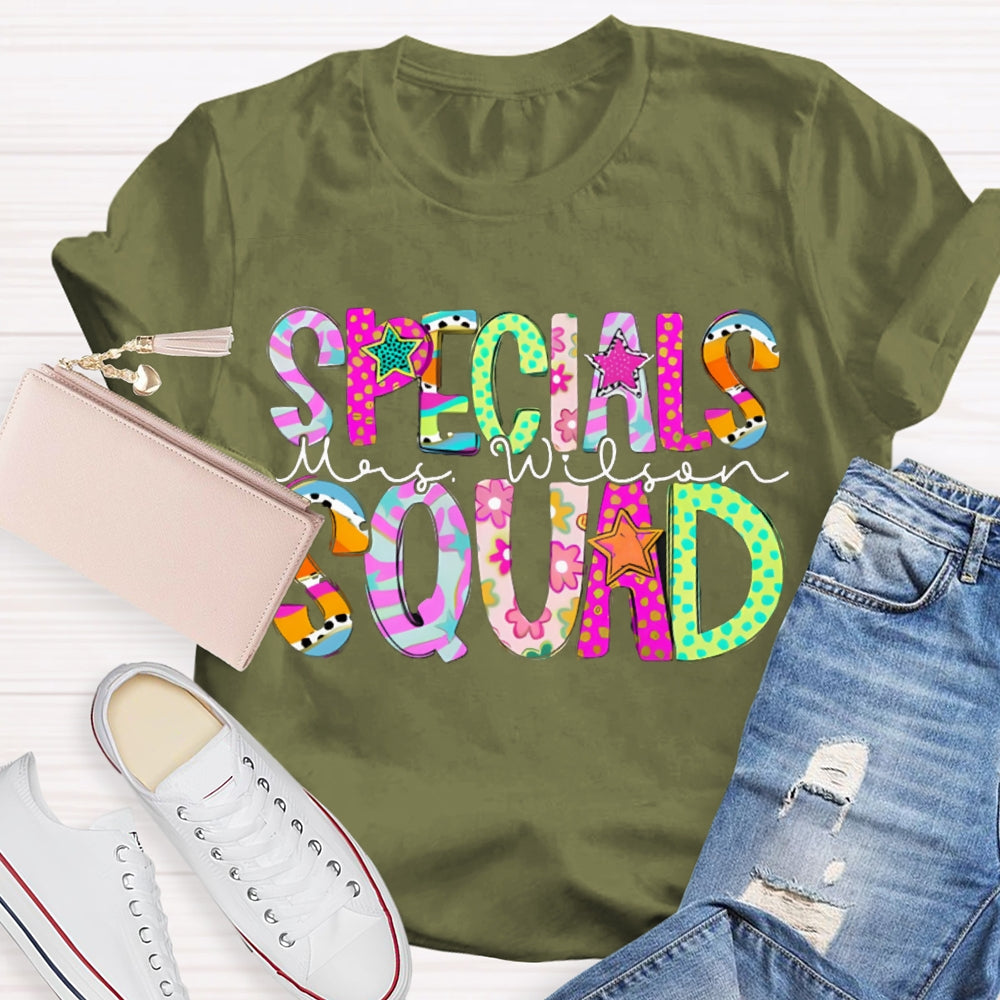 Personalized Name Specials Squad Teacher T-shirt