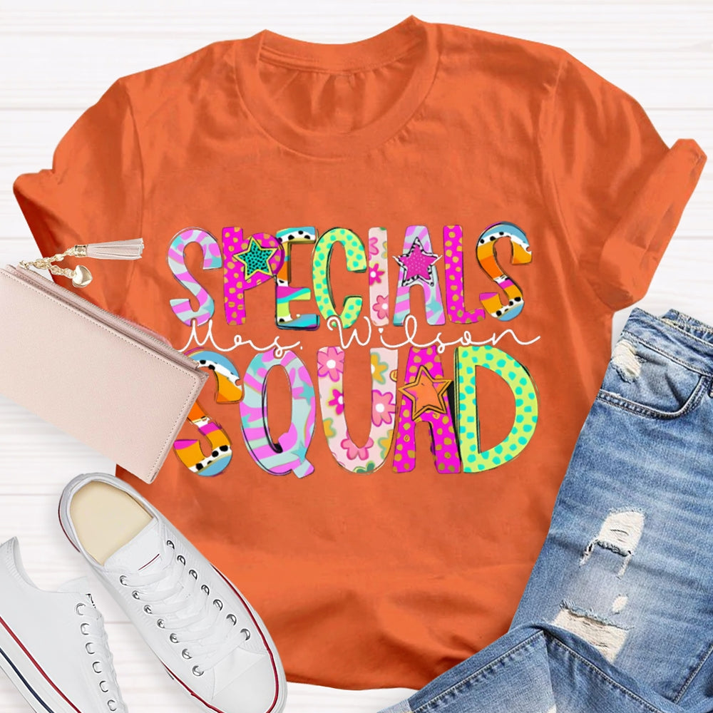 Personalized Name Specials Squad Teacher T-shirt