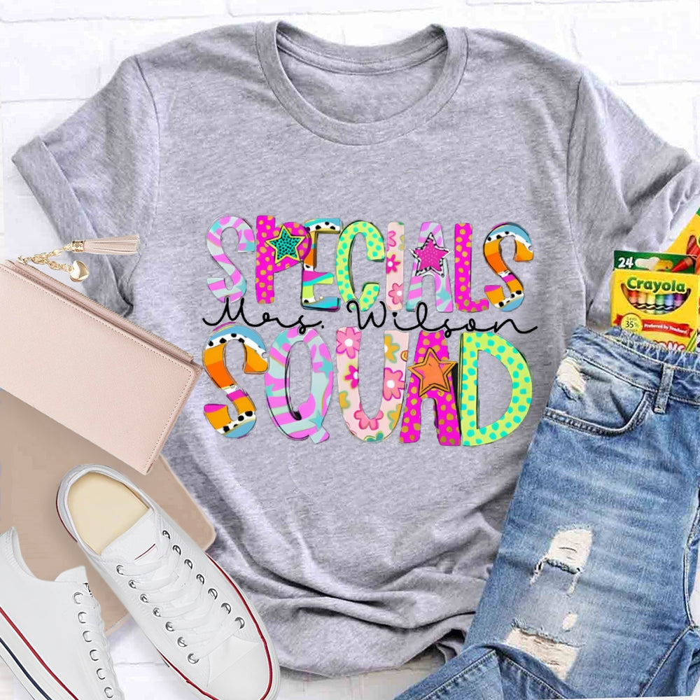 Personalized Name Specials Squad Teacher T-shirt
