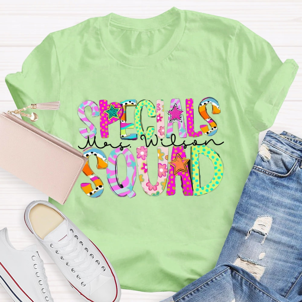 Personalized Name Specials Squad Teacher T-shirt