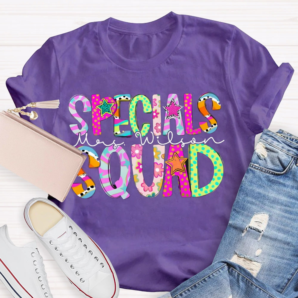 Personalized Name Specials Squad Teacher T-shirt