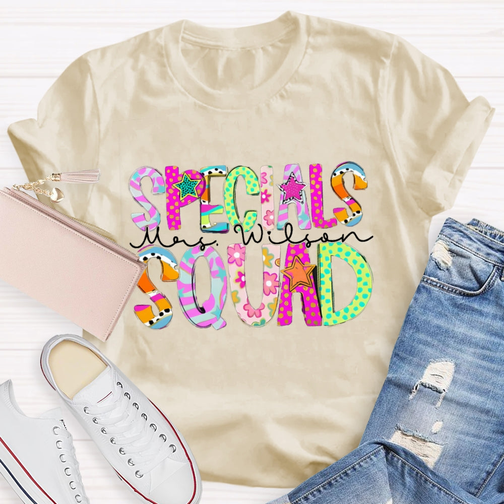 Personalized Name Specials Squad Teacher T-shirt