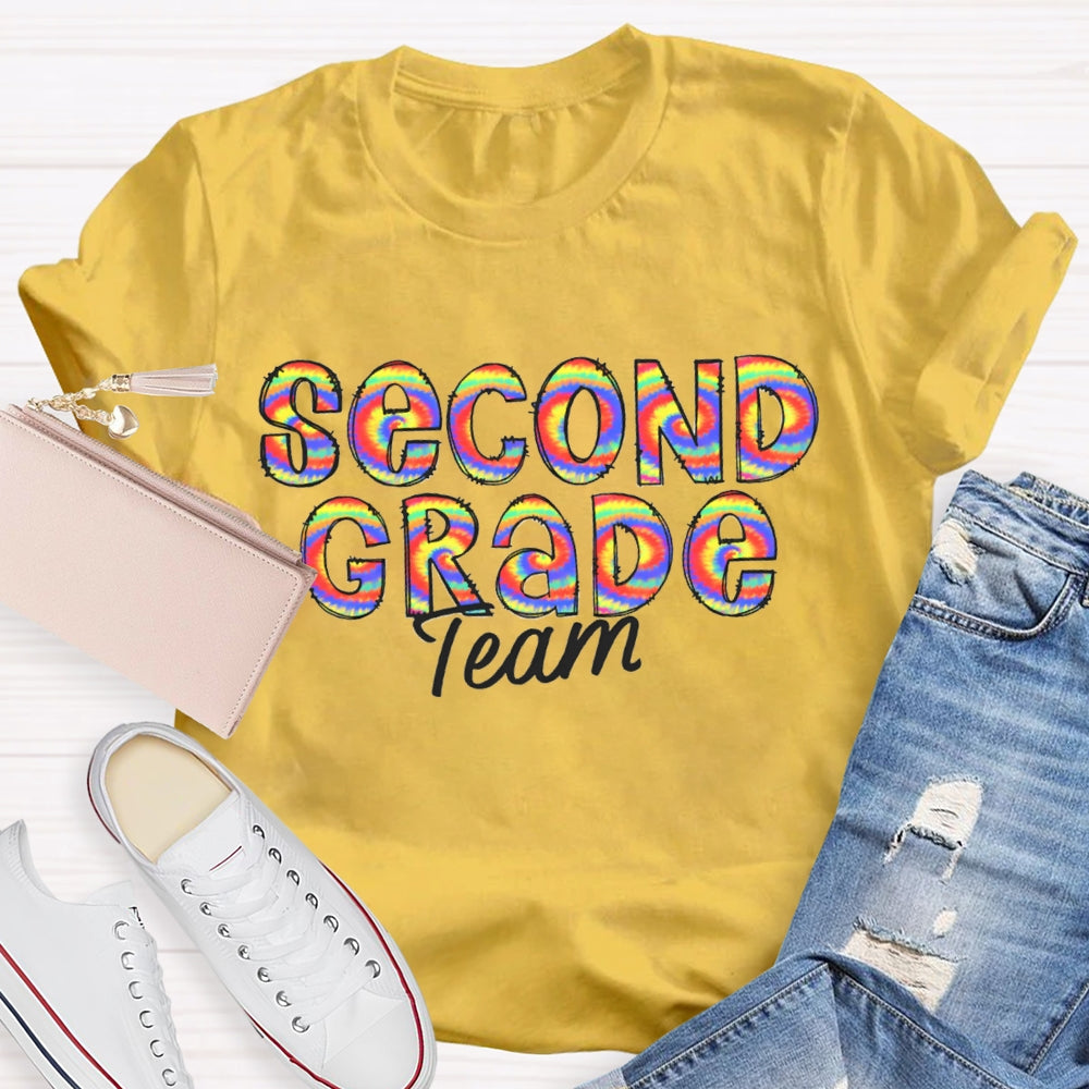 Personalized Grade Team Colorful Gradient Print T-shirt