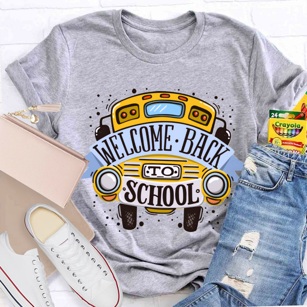 Welcome Back To School Yellow Car T-shirt