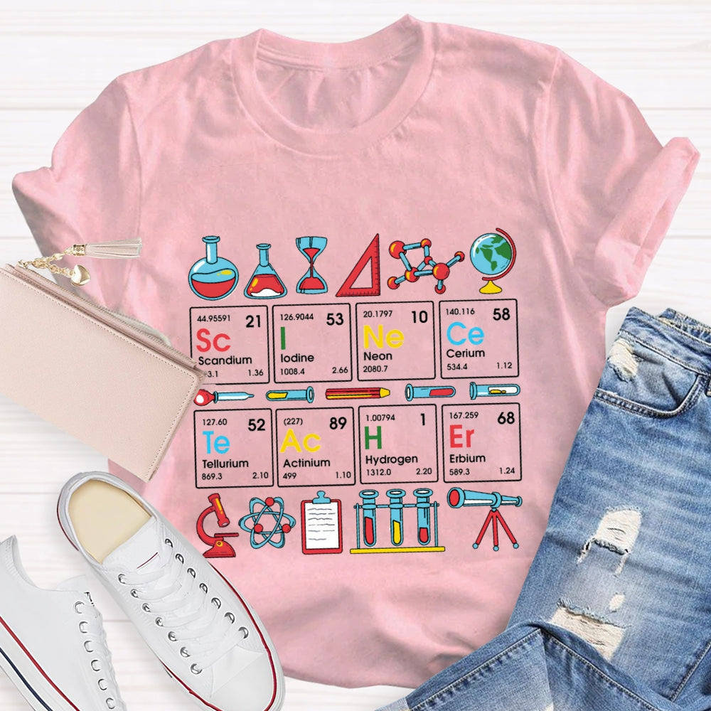 Scandium Lodine Neon Cerium Tellurium Actinium Hydrogen Erbium Chemistry Teacher T-shirt