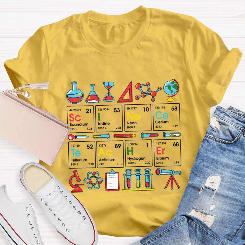 Scandium Lodine Neon Cerium Tellurium Actinium Hydrogen Erbium Chemistry Teacher T-shirt