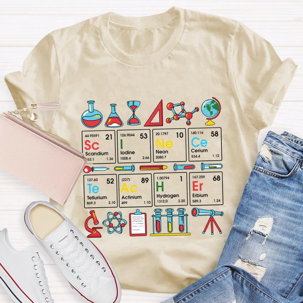 Scandium Lodine Neon Cerium Tellurium Actinium Hydrogen Erbium Chemistry Teacher T-shirt
