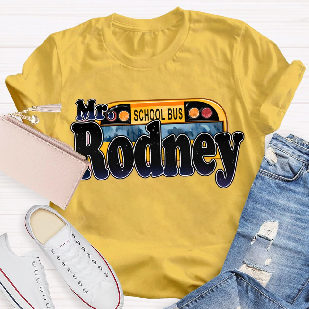 Personalized School Bus Driver Name T-shirt