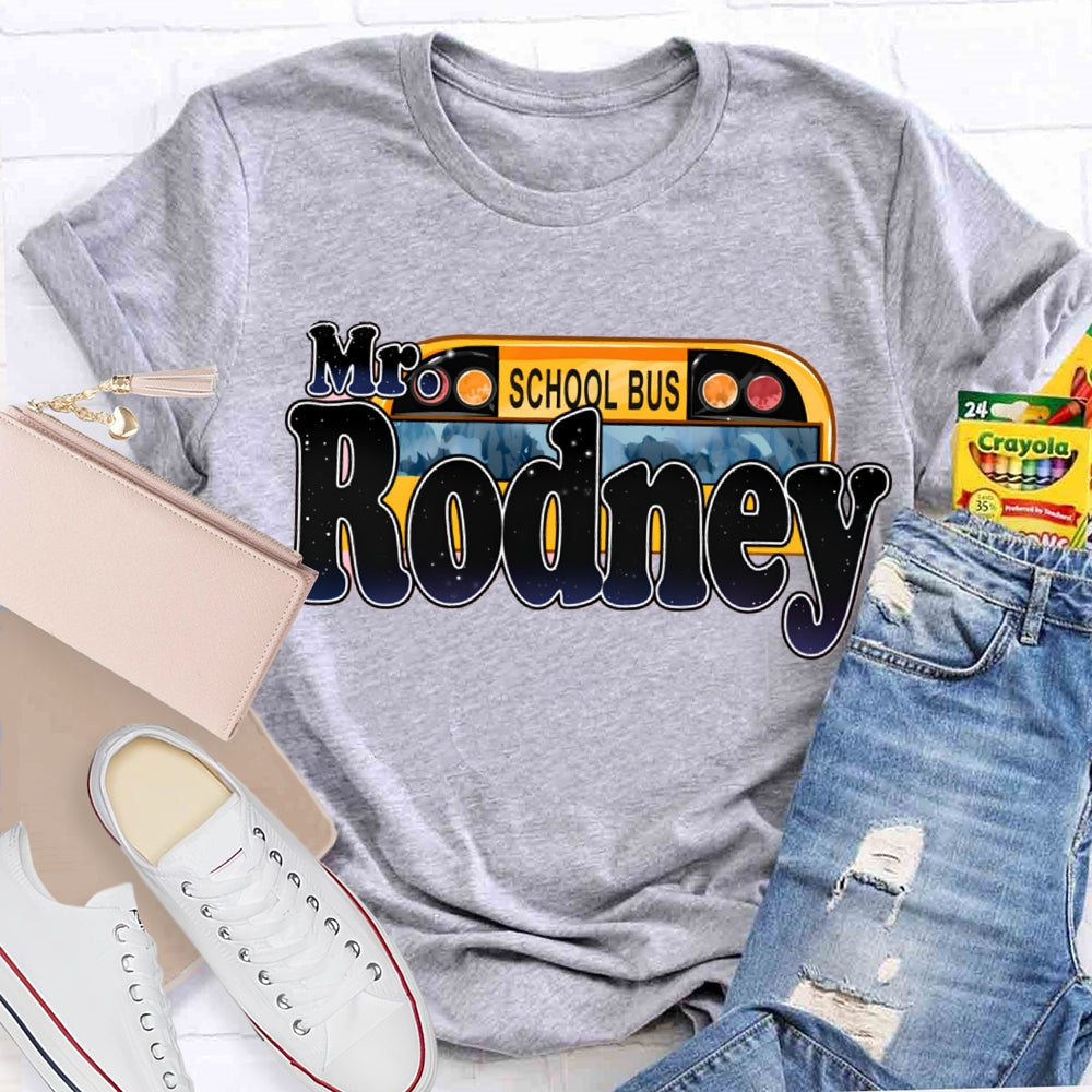 Personalized School Bus Driver Name T-shirt