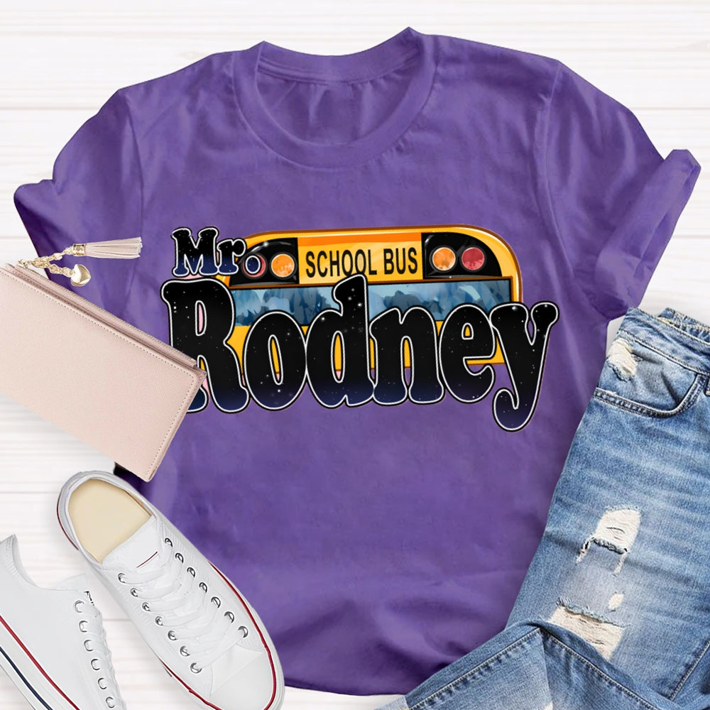 Personalized School Bus Driver Name T-shirt