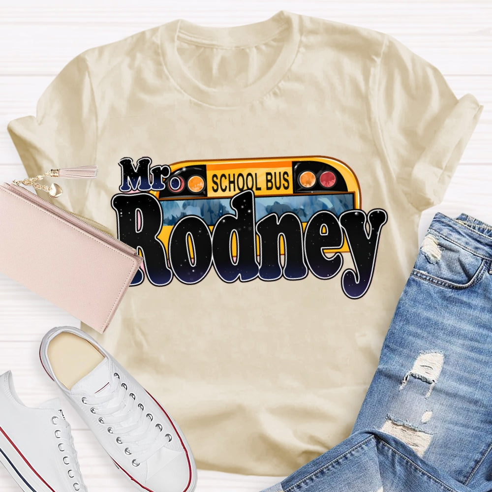 Personalized School Bus Driver Name T-shirt