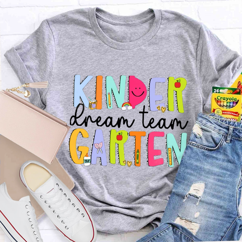 Personalized Grade Dream Team Smiley Face Design Teacher Shirt