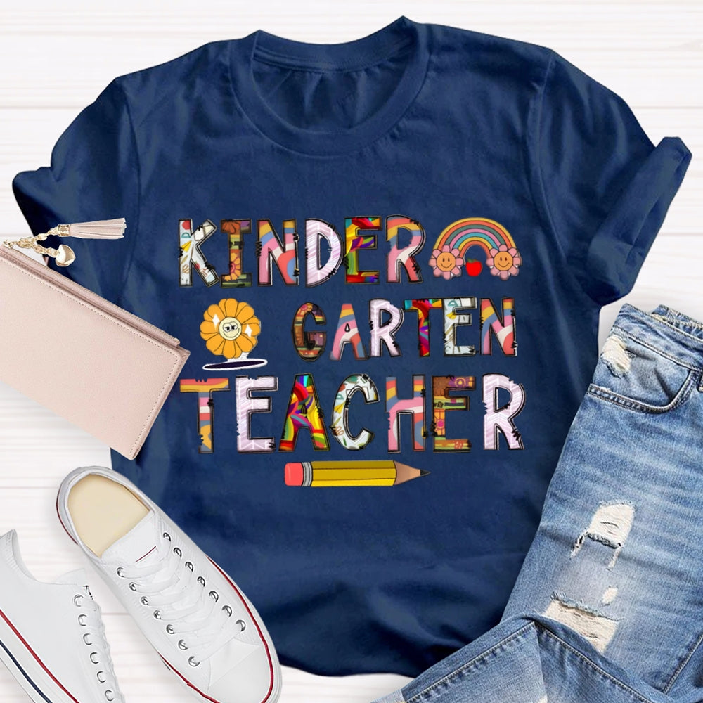 Personalized Grade Rainbow Teacher T-Shirt