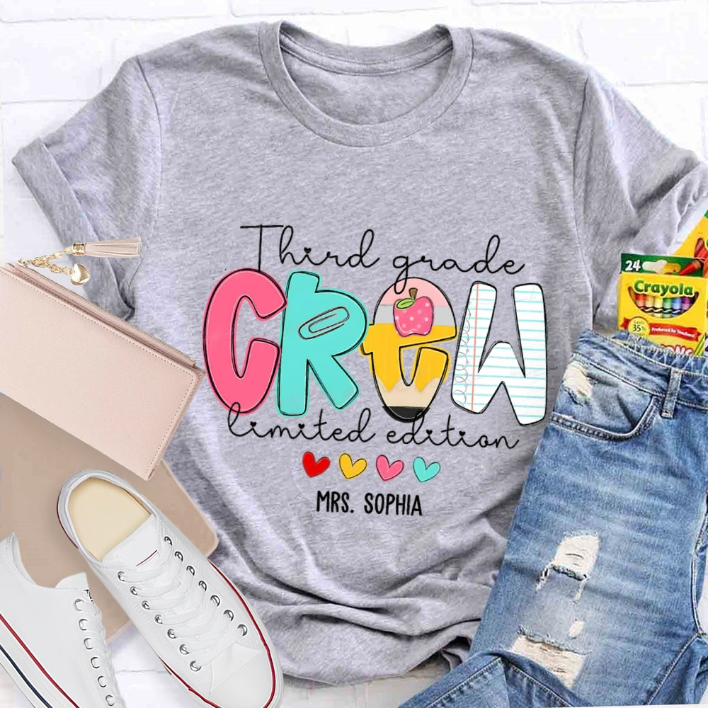 Personalized Grade And Name Third Grade Crew Limited Edition T-Shirt