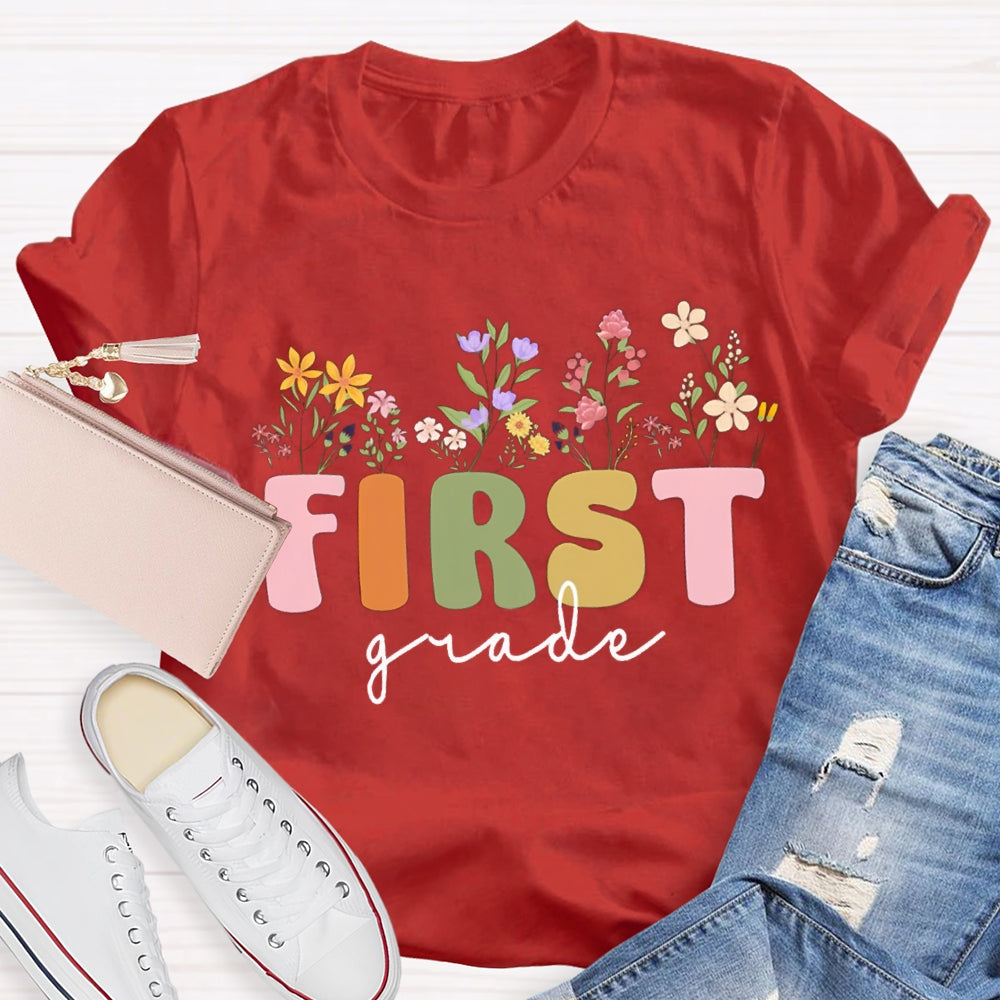 Personalized Grade Wild Flowers T-shirt