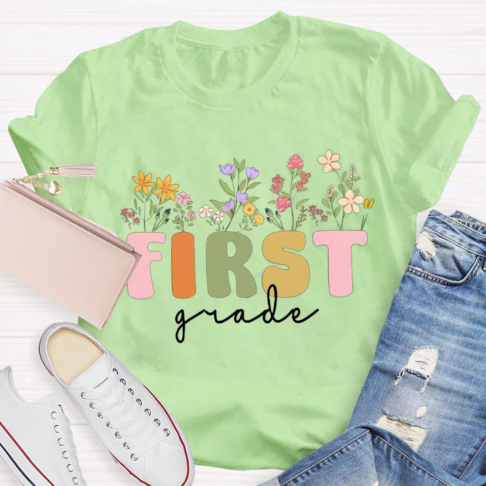 Personalized Grade Wild Flowers T-shirt