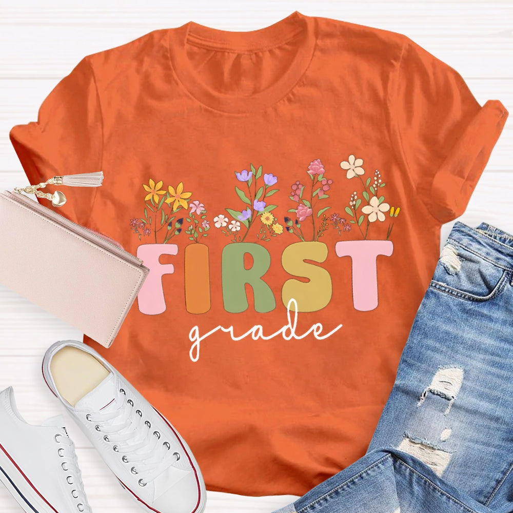 Personalized Grade Wild Flowers T-shirt
