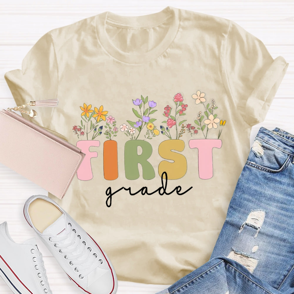 Personalized Grade Wild Flowers T-shirt