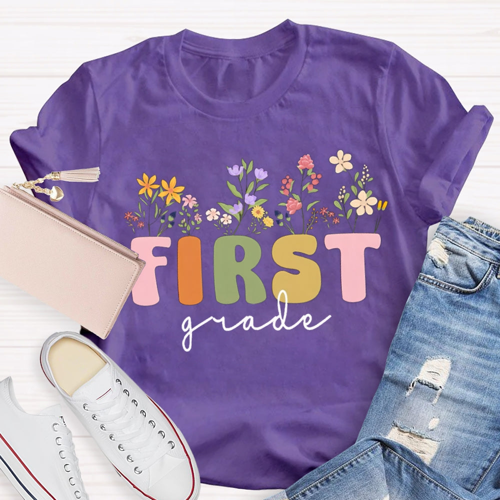 Personalized Grade Wild Flowers T-shirt
