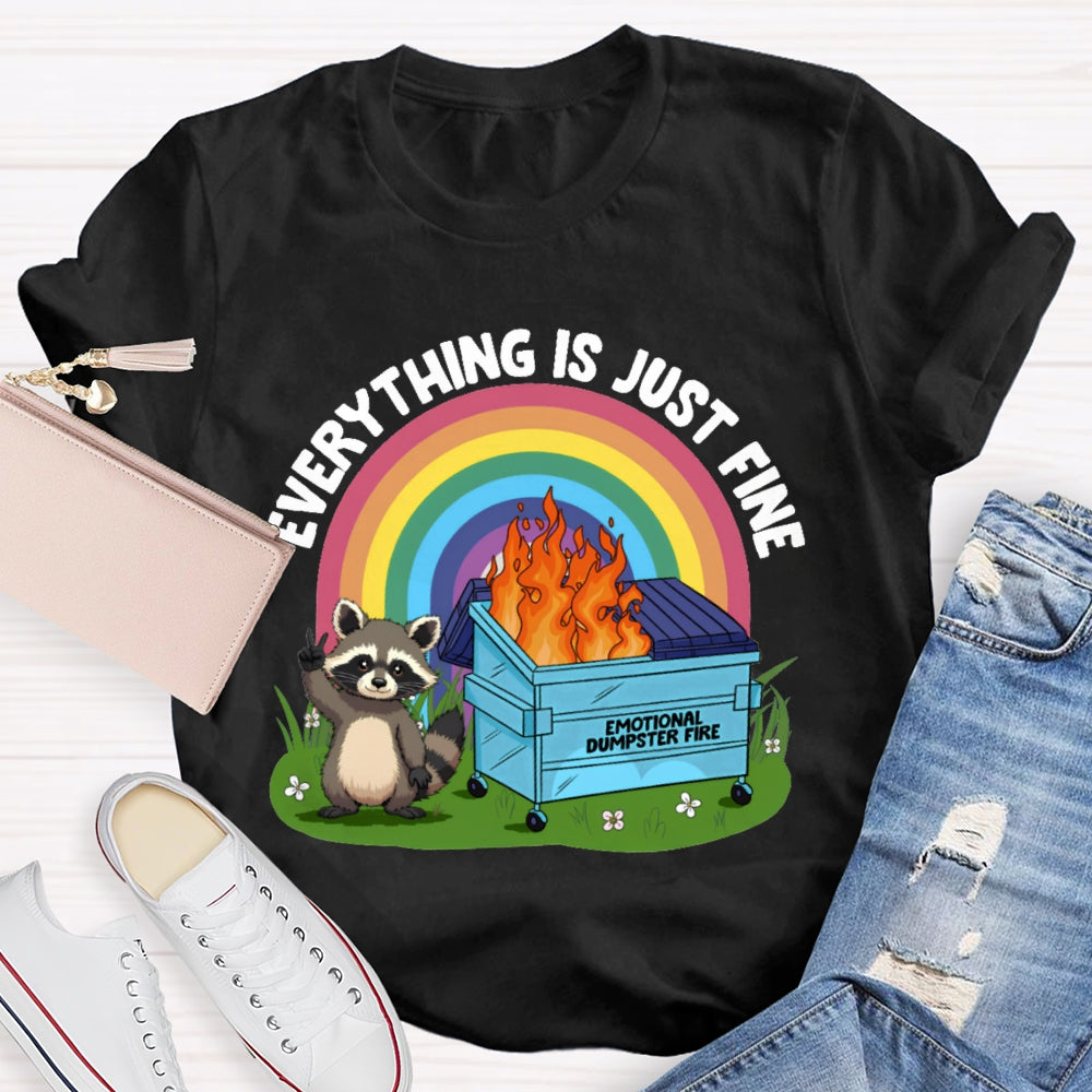 Everythings Is Just Fine Talking Tom And The Rainbow Curve T-shirt
