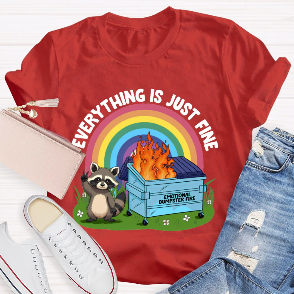 Everythings Is Just Fine Talking Tom And The Rainbow Curve T-shirt