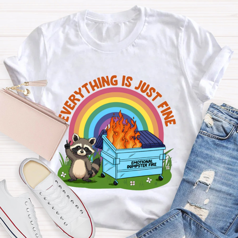 Everythings Is Just Fine Talking Tom And The Rainbow Curve T-shirt