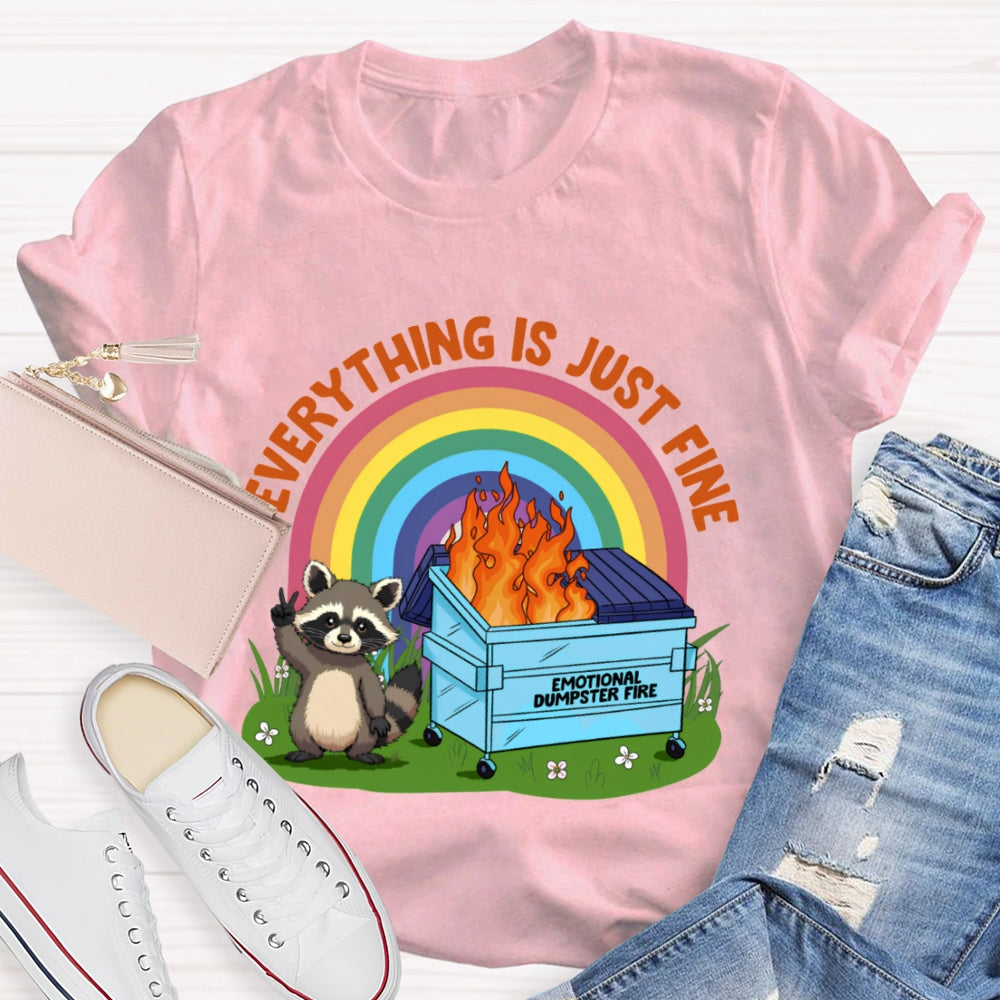 Everythings Is Just Fine Talking Tom And The Rainbow Curve T-shirt