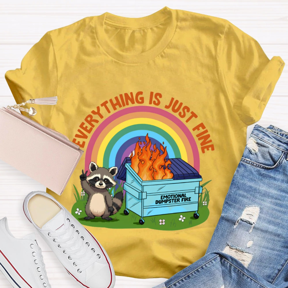 Everythings Is Just Fine Talking Tom And The Rainbow Curve T-shirt