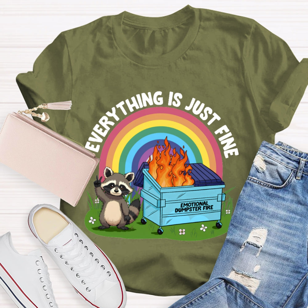 Everythings Is Just Fine Talking Tom And The Rainbow Curve T-shirt