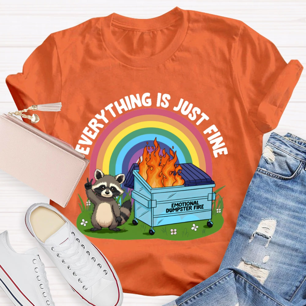 Everythings Is Just Fine Talking Tom And The Rainbow Curve T-shirt