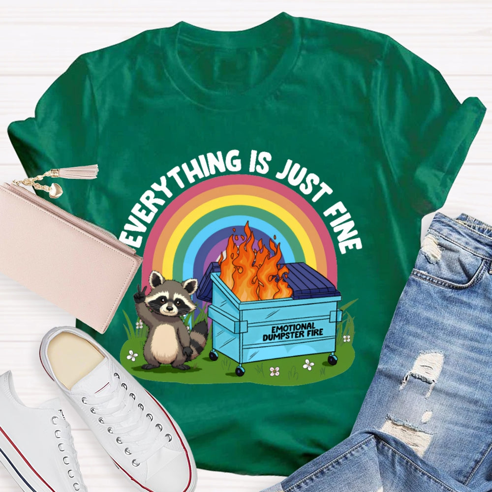 Everythings Is Just Fine Talking Tom And The Rainbow Curve T-shirt