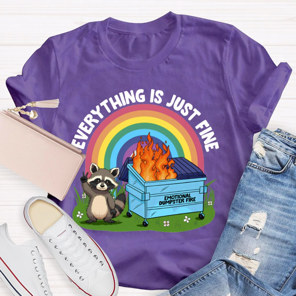 Everythings Is Just Fine Talking Tom And The Rainbow Curve T-shirt