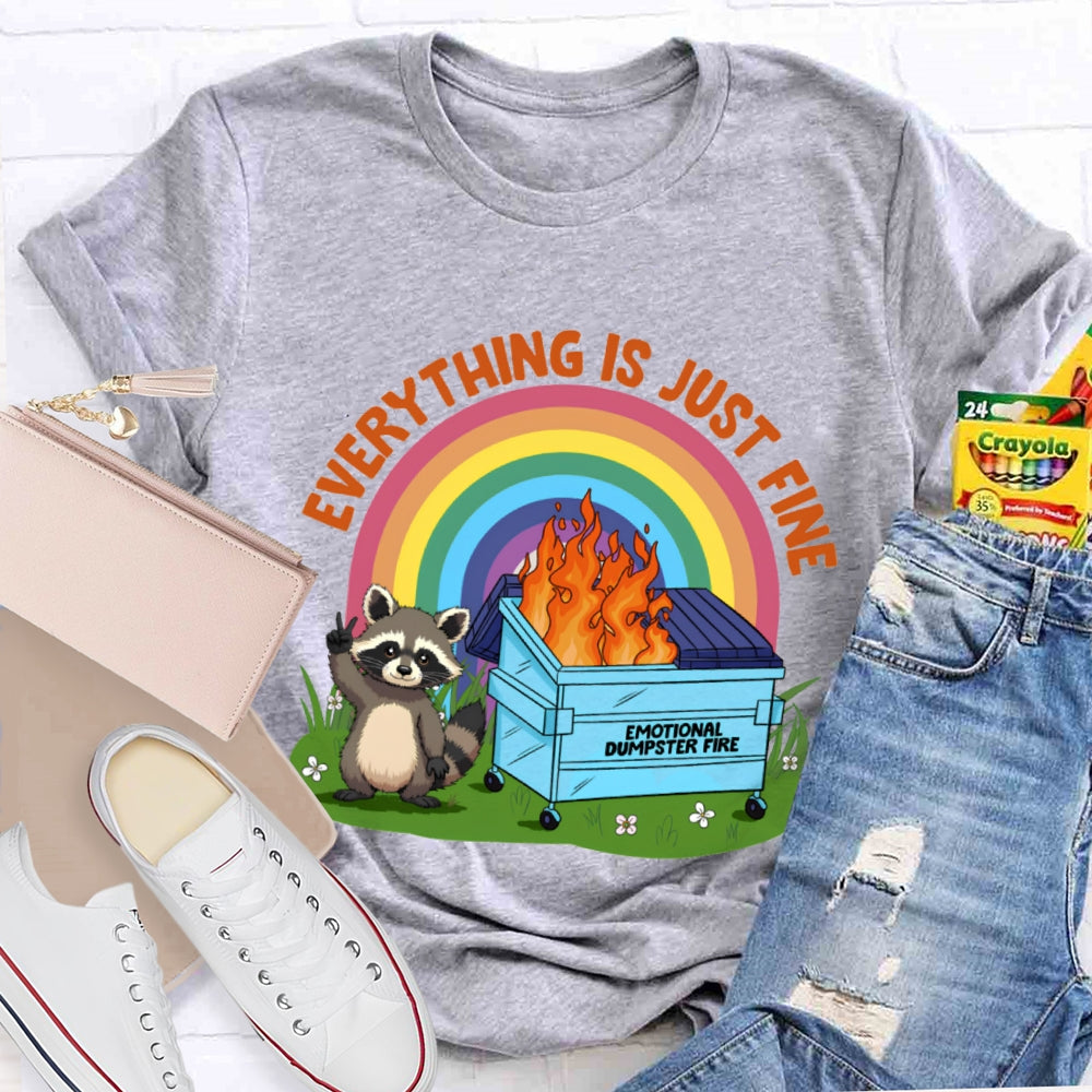 Everythings Is Just Fine Talking Tom And The Rainbow Curve T-shirt