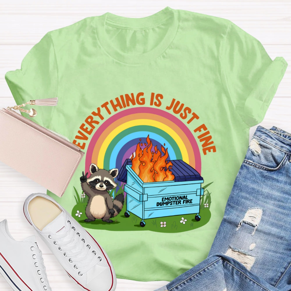 Everythings Is Just Fine Talking Tom And The Rainbow Curve T-shirt
