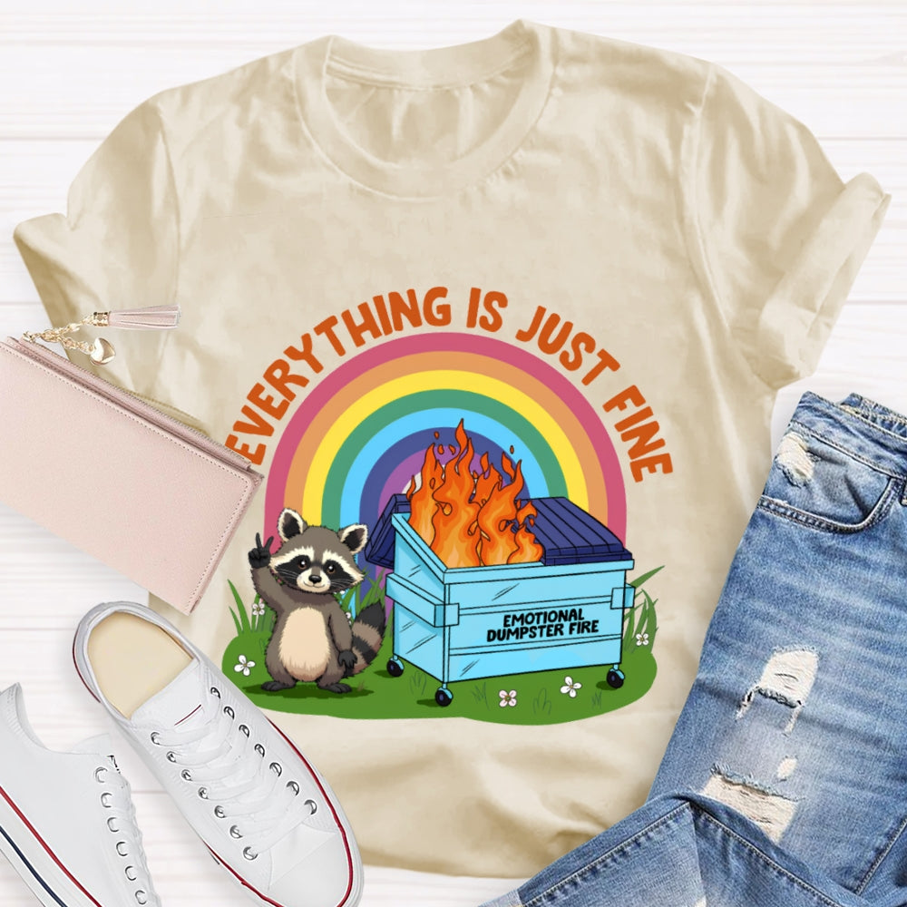 Everythings Is Just Fine Talking Tom And The Rainbow Curve T-shirt