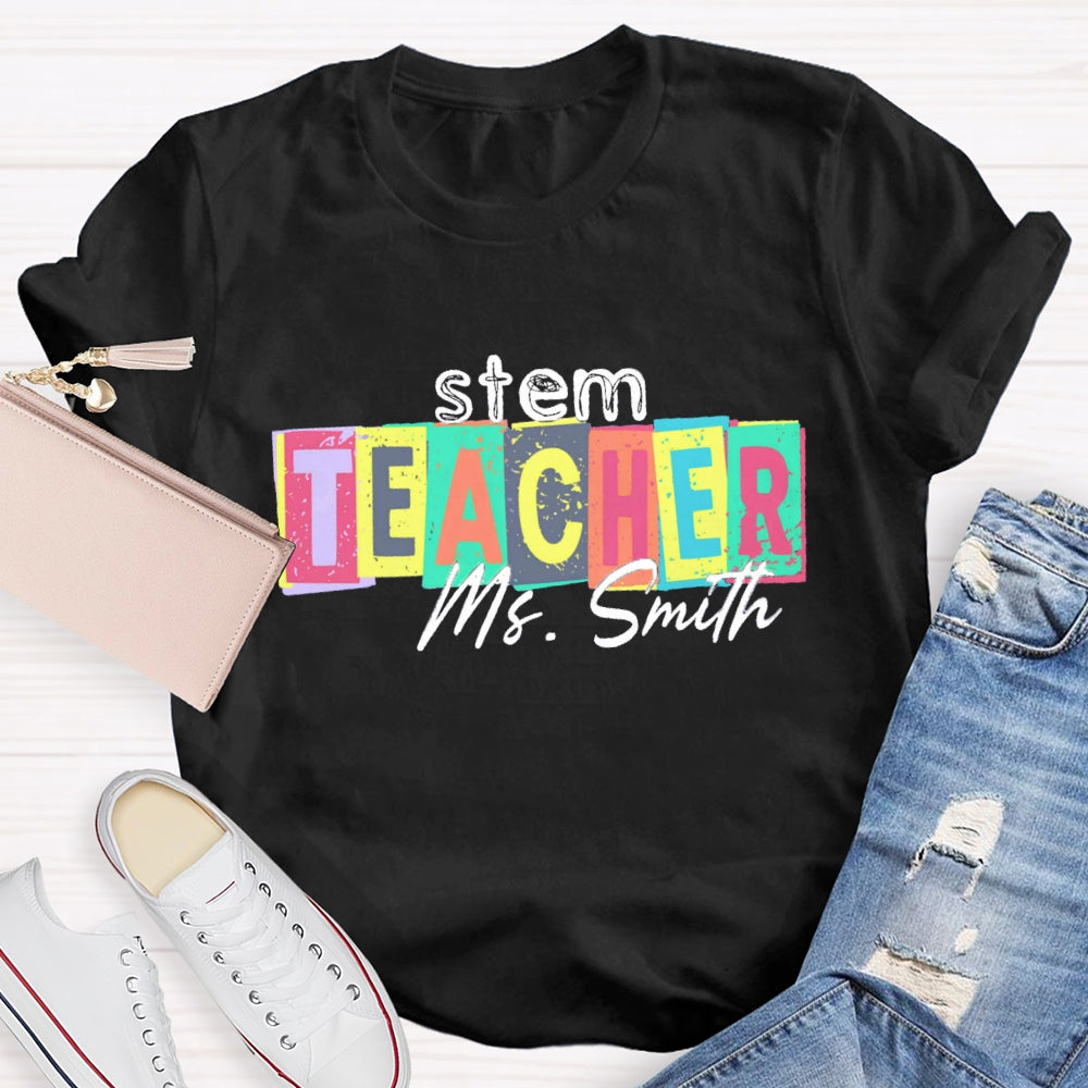 Personalized Steam Teacher Name T-Shirt