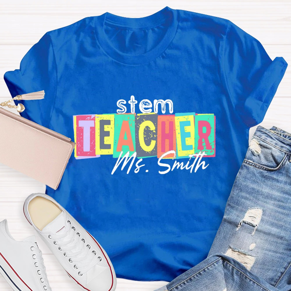 Personalized Steam Teacher Name T-Shirt