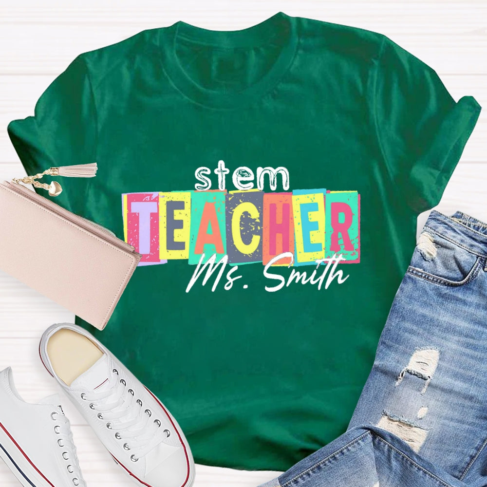 Personalized Steam Teacher Name T-Shirt