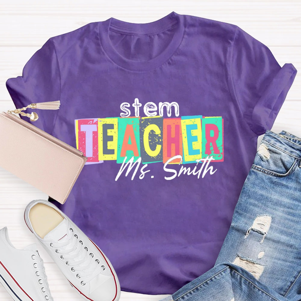 Personalized Steam Teacher Name T-Shirt