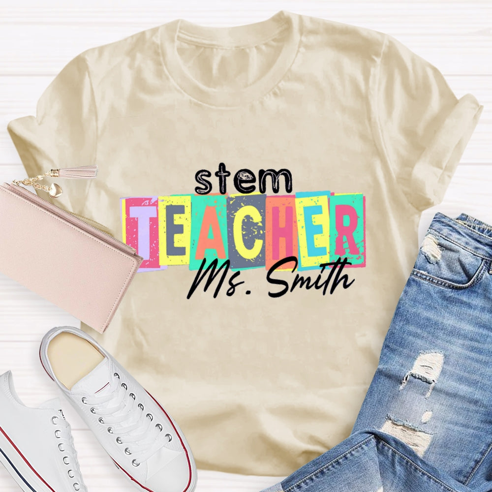 Personalized Steam Teacher Name T-Shirt
