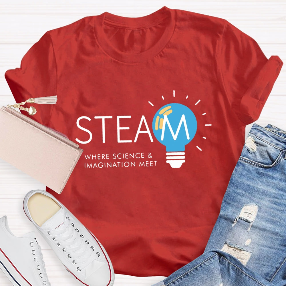 Steam Teacher Where Science And Imagination Meet T-Shirt