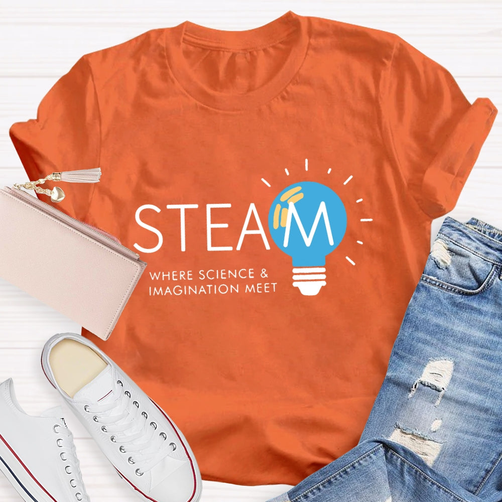 Steam Teacher Where Science And Imagination Meet T-Shirt