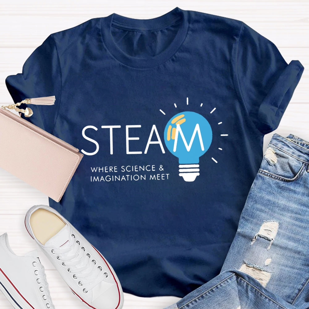 Steam Teacher Where Science And Imagination Meet T-Shirt