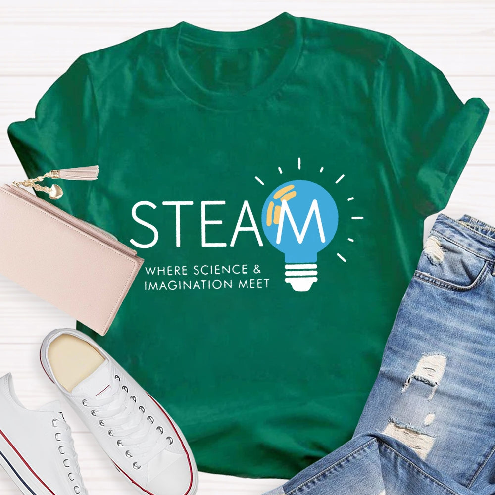 Steam Teacher Where Science And Imagination Meet T-Shirt