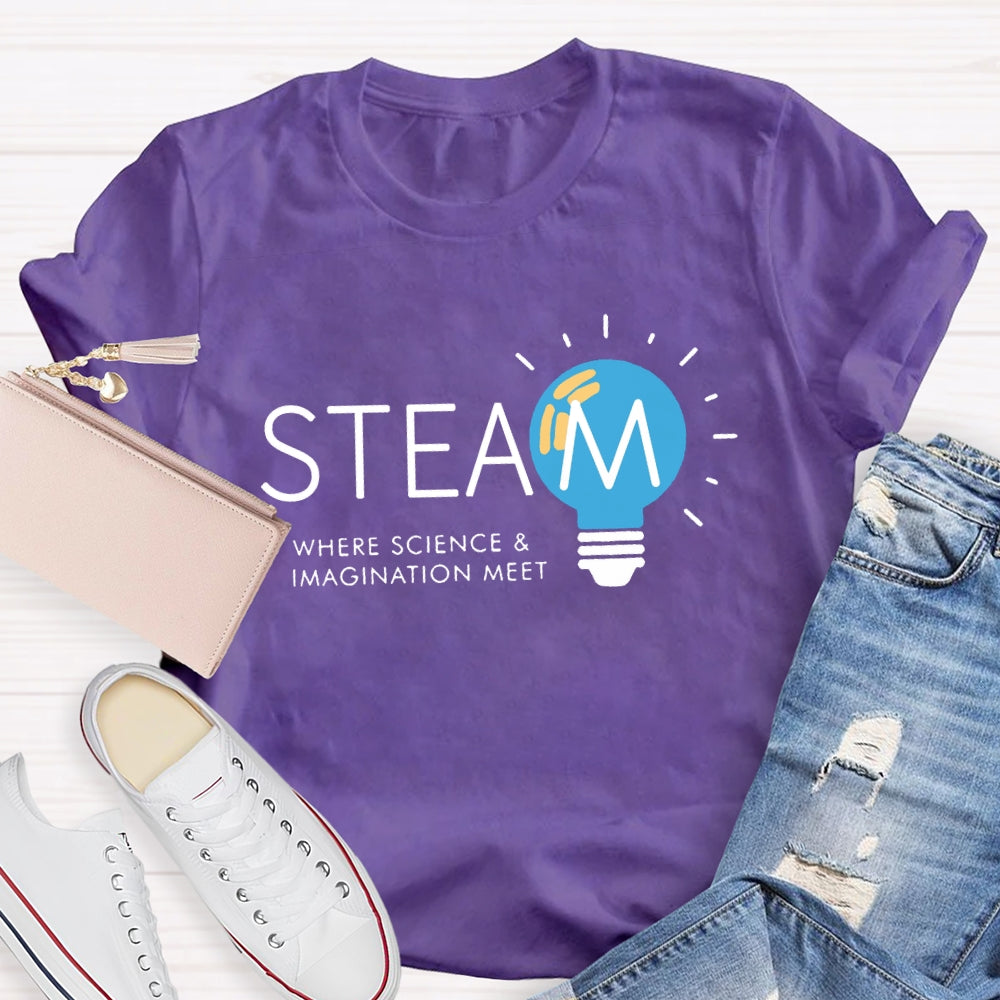 Steam Teacher Where Science And Imagination Meet T-Shirt